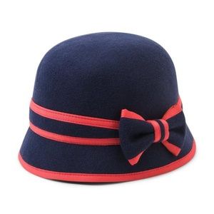 NWT Janie and Jack navy bow cloche hat in 12-14 m